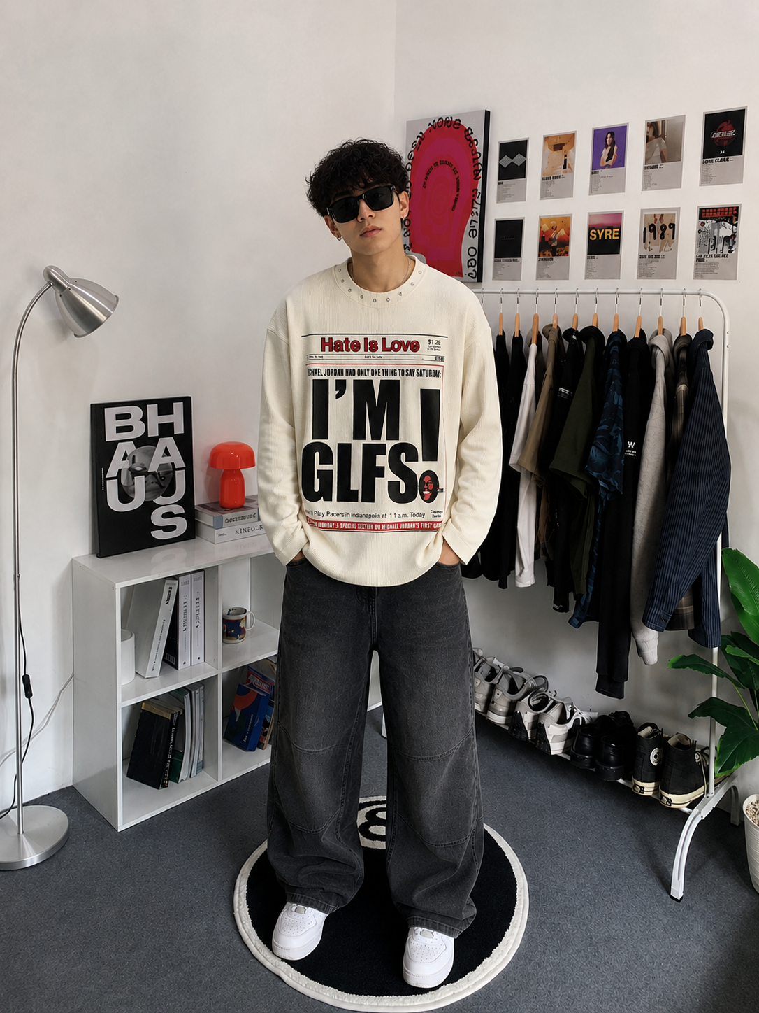 HATE IS LOVE AUJLA — WAFFLE FULL SLEEVE T-SHIRT