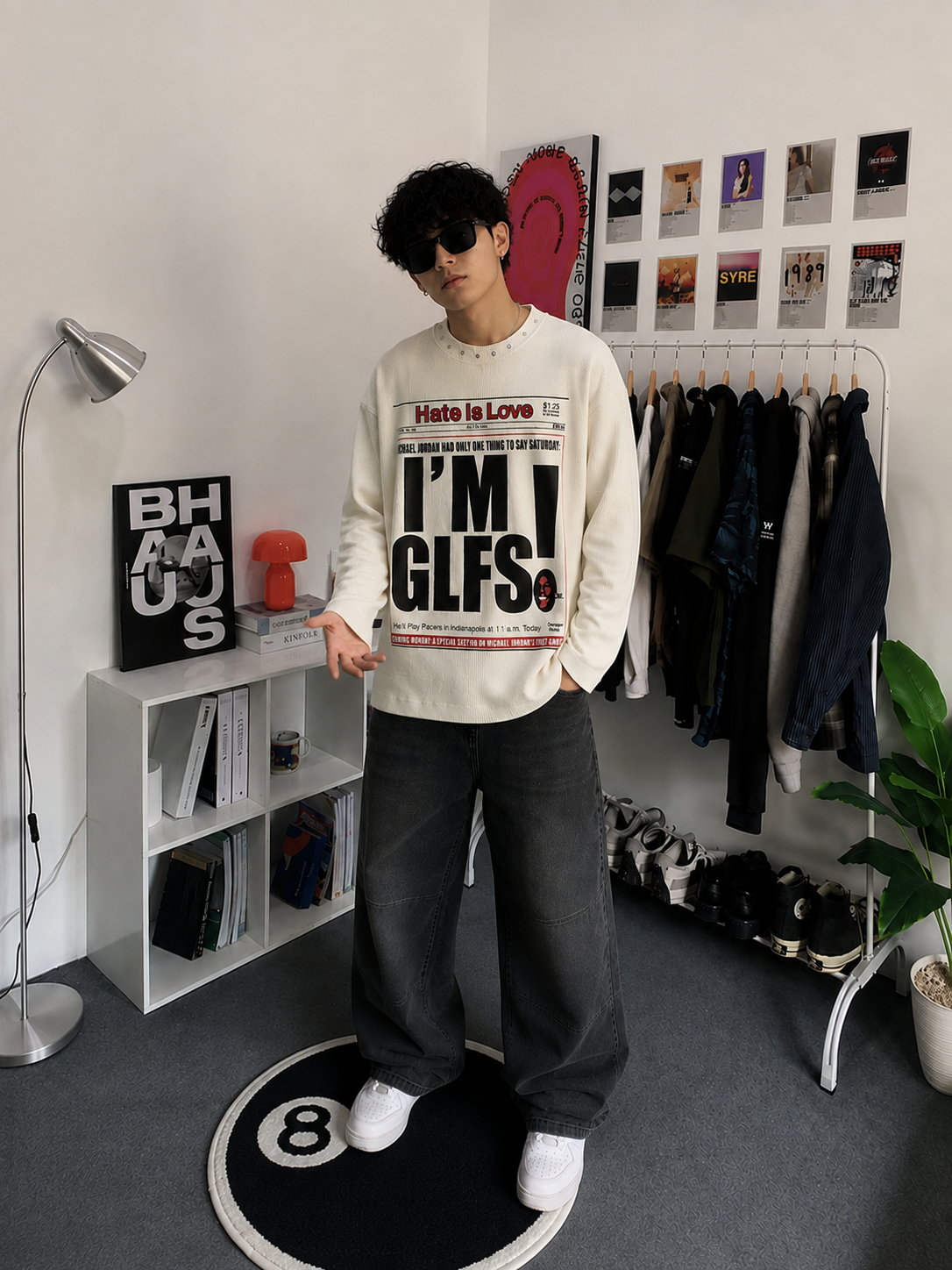 HATE IS LOVE AUJLA — WAFFLE FULL SLEEVE T-SHIRT
