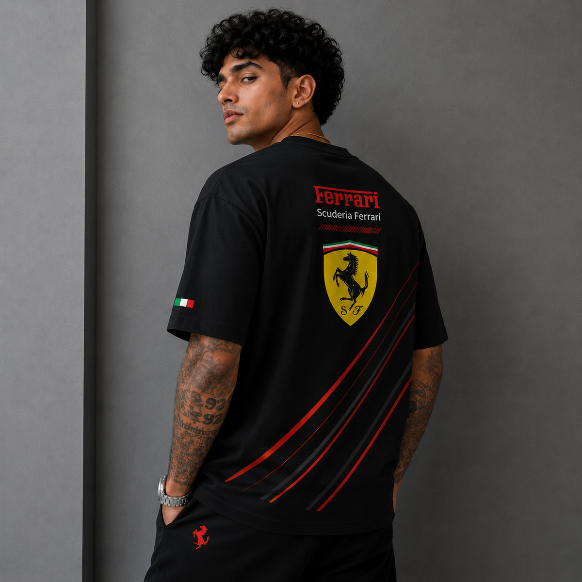 Ferrari Scuderia Racing Stripes Oversized T-Shirt