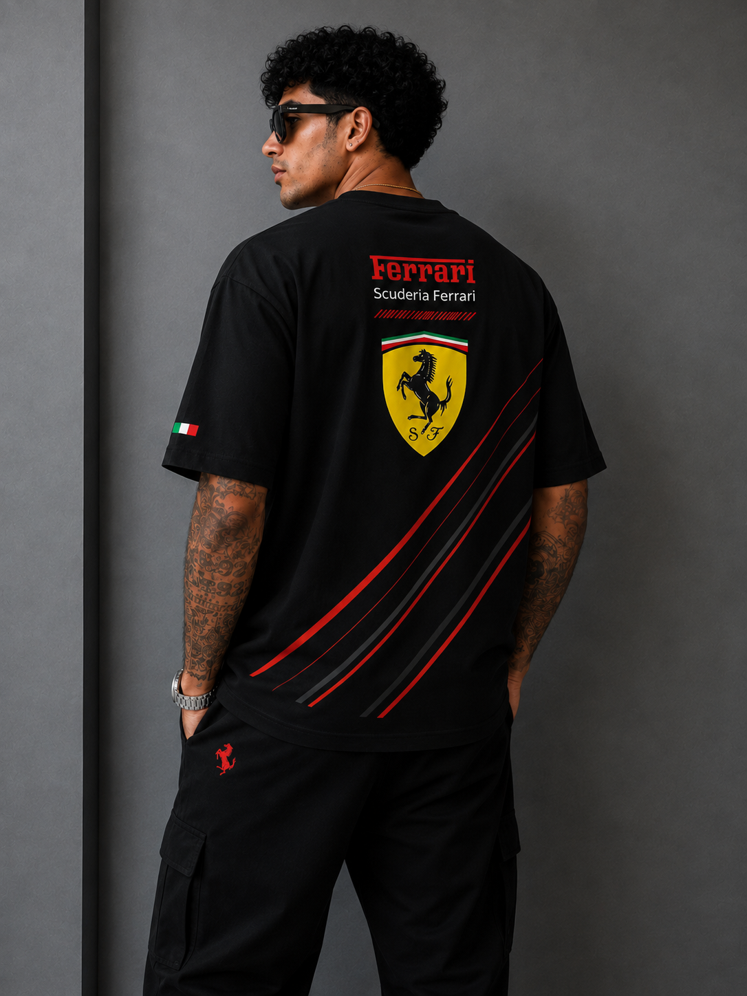 Ferrari Scuderia Racing Stripes Oversized T-Shirt