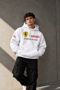 Scuderia Ferrari White Logo Hoodie – Premium Motorsport Streetwear