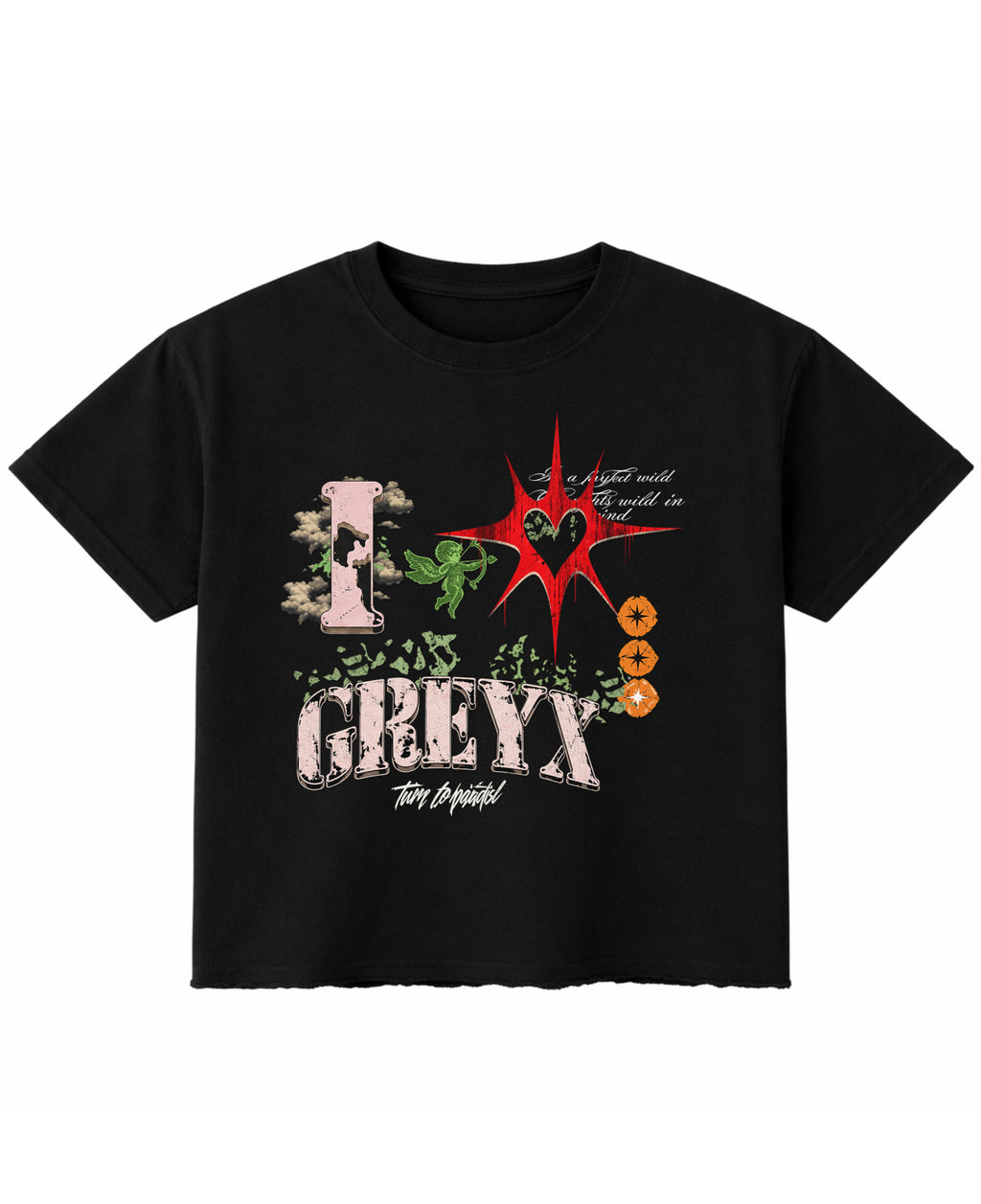 Black Boxy Fit T-shirt Front Design