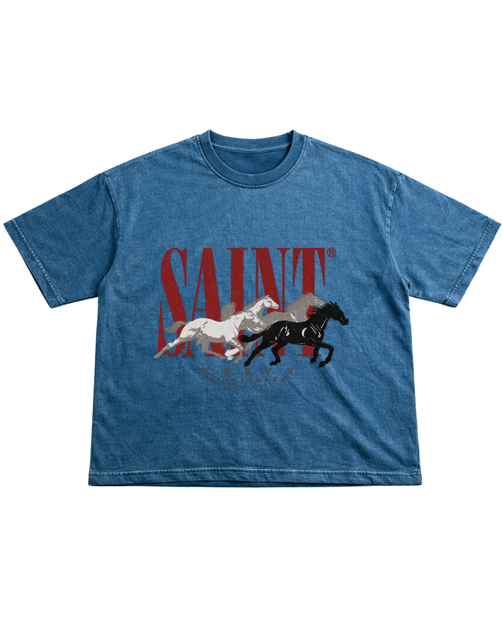 Denim Wash Boxy Fit T-shirt Front Design