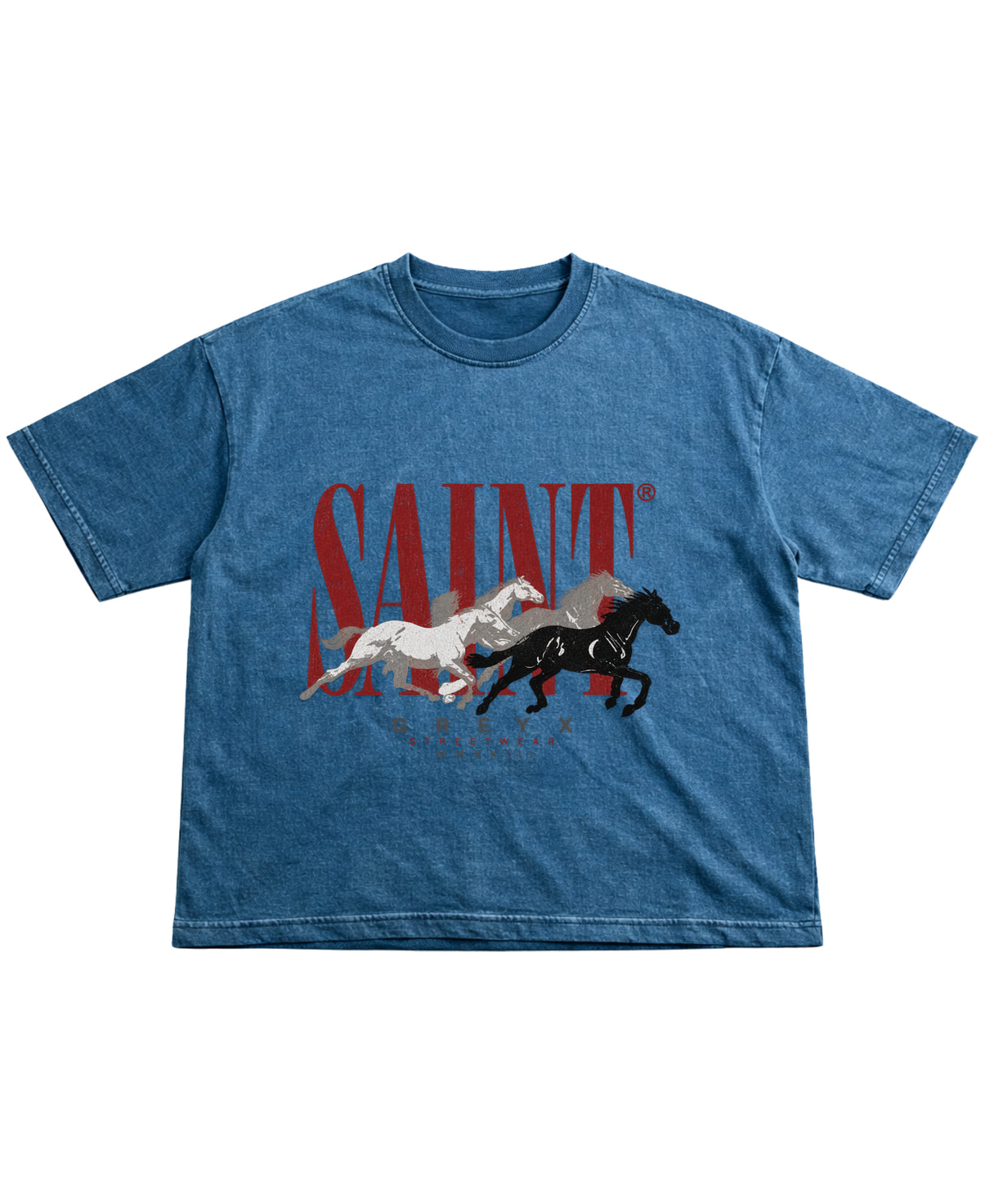 Denim Wash Boxy Fit T-shirt Front Design
