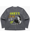 Acidwash waffle knit oversized full-sleeve Front Design